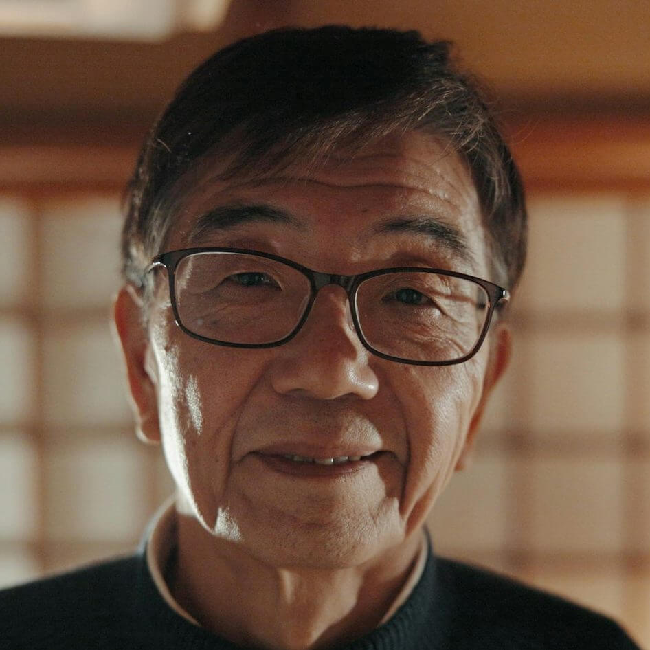 Smile, portrait and senior Japanese man at his home with positive, good and confident attitude. Hap